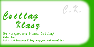 csillag klasz business card